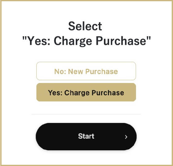 Select Yes: Charge Purchase